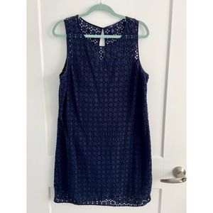 GAP Navy Eyelet Sleeveless Shift Dress Size 14